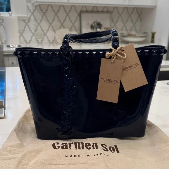 Carmen Sol NWT Navy Blue Women's Tote Bag - Picture 1 of 11
